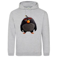 Hoodie with Print Angry Birds Black Bird - 2XL grey