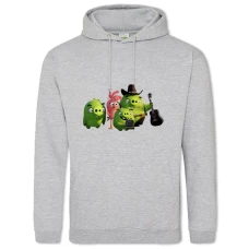 Hoodie with Print Angry Birds Funny Green Pigs - 2XL grey