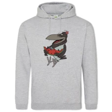 Hoodie with Print Parrot Kesha Crow And Watermelon - 2XL grey