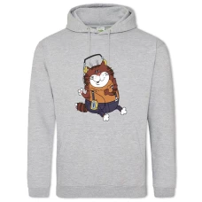 Hoodie with Print Parrot Kesha Cat In Headphones - 2XL grey