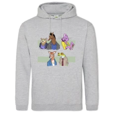 Hoodie with Print Bojack Horseman Main Heroes - 2XL grey
