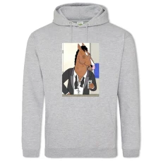 Hoodie with Print Bojack Horseman Cute Man - 2XL grey