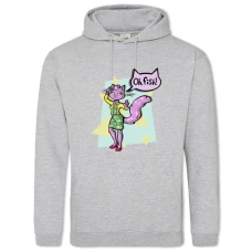 Hoodie with Print Bojack Horseman Princess Carolyn Oh Fish - 2XL grey