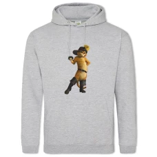 Hoodie with Print Puss In Boots Cute Cat - 2XL grey