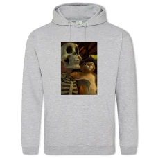 Hoodie with Print Puss In Boots Sceleton - 2XL grey