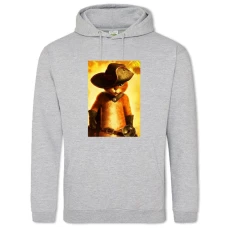 Hoodie with Print Puss In Boots On Fire - 2XL grey