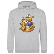Hoodie with Print Catdog Fun - 2XL grey