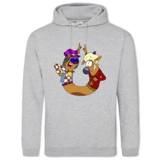 Hoodie with Print Catdog Stars - 2XL grey