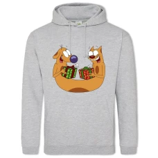 Hoodie with Print Catdog Presents - 2XL grey
