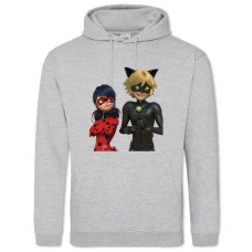 Hoodie with Print Miraculous Tales Of Ladybug And Cat Noir - 2XL grey