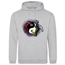 Hoodie with Print Miraculous Ladybug And Cat Noir Heroes - 2XL grey