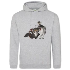 Hoodie with Print Madagascar Lemurs - 2XL grey