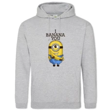 Худи с принтом Гадкий Я Банана - 2XL серый