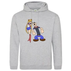 Hoodie with Print Popeye The Sailor With Sailor Moon - 2XL grey