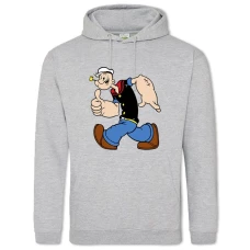 Hoodie with Print Popeye The Sailor Funny - 2XL grey