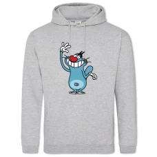 Hoodie with Print Oggy Et Les Cafards Cat - 2XL grey