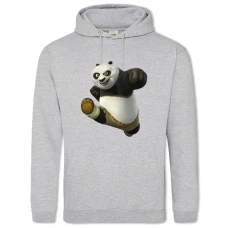 Худи с принтом Кунг Фу Панда Сила - 2XL серый