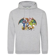 Hoodie with Print Pokemons All Heroes - 2XL grey