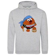 Hoodie with Print Smeshariki Kopatych Pirate - 2XL grey