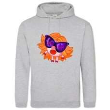 Hoodie with Print Smeshariki Nyusha Glasses - 2XL grey