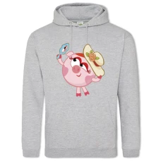 Hoodie with Print Smeshariki Nyusha With A Mirror - 2XL grey