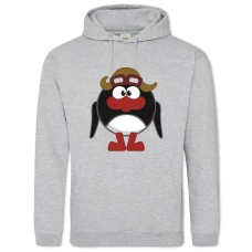 Hoodie with Print Smeshariki Penguin Pin - 2XL grey