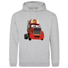 Hoodie with Print Cars Big Red Car - 2XL grey