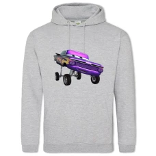 Hoodie with Print Cars Violet Car - 2XL grey