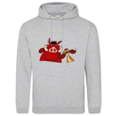 Hoodie with Print Timon And Pumbaa Heroes - 2XL grey