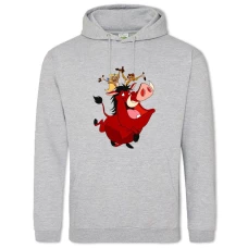 Hoodie with Print Timon And Pumbaa Funny Heroes - 2XL grey