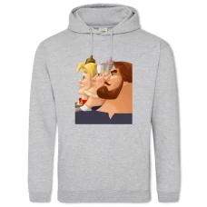 Hoodie with Print Three Heroes Of The Protagonist - 2XL grey