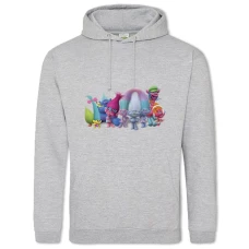 Hoodie with Print Trolls Main Heroes - 2XL grey