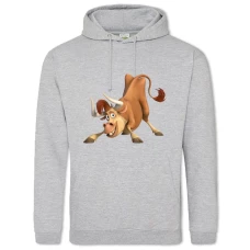 Hoodie with Print Ferdinand Funny Cow - 2XL grey