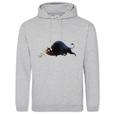 Hoodie with Print Ferdinand With Flower - 2XL grey