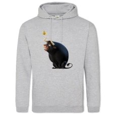 Hoodie with Print Ferdinand Cute Bull - 2XL grey