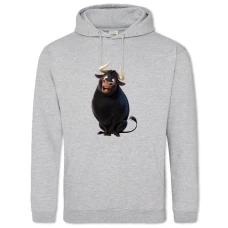 Hoodie with Print Ferdinand Smiling Bull - 2XL grey