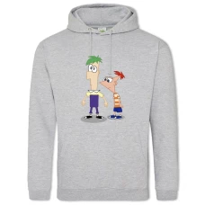 Hoodie with Print Phineas And Ferb Heroes - 2XL grey