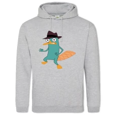 Hoodie with Print Phineas And Ferb Funny Perry The Platypus - 2XL grey