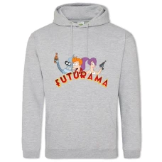 Hoodie with Print Futurama Heroes Logo - 2XL grey