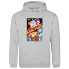 Hoodie with Print Futurama Main Theme - 2XL grey
