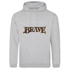 Hoodie with Print Brave Logo - 2XL grey