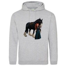 Hoodie with Print Brave Merida With Horse - 2XL grey