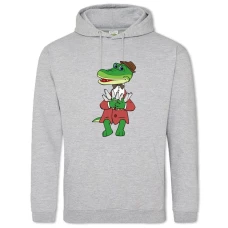 Hoodie with Print Cheburashka And Crocodile Gena Gena And Ice Cream - 2XL grey