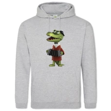 Hoodie with Print Cheburashka And Crocodile Gena Gena And Accordion - 2XL grey