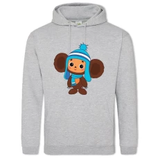 Hoodie with Print Cheburashka And Crocodile Gena Cheburashka In The Cap - 2XL grey