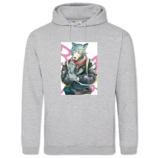 Hoodie with Print Beastars Legoshi Art - 2XL grey