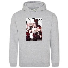 Hoodie with Print Danganronpa Monokuma Junko Twins - 2XL grey