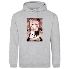 Hoodie with Print Danganronpa Junko Enoshima Monokuma - 2XL grey