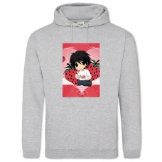 Hoodie with Print Death Note Strawberry L - 2XL grey