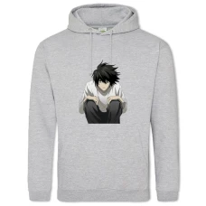 Hoodie with Print Death Note L Hero Print - 2XL grey
